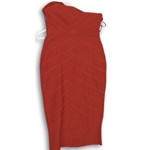 Ario Collection Red Strapless‎ Back Zipp Bodycon Size medium